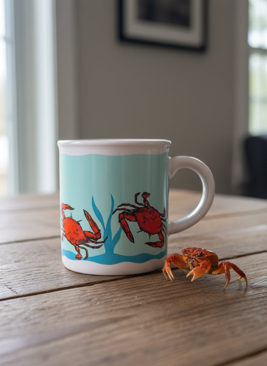 Crabs Coffee Mug Cup 3 3/8" Tall