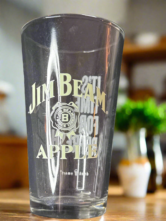 Jim Beam Apple "It's Time For a Refresh" Pint Glass 5.75" Tall