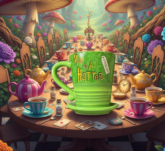 Disney Wonderland TEA, "Mad As A Hatter" The Official Unbirthday Tea Mug 4.5" Tall