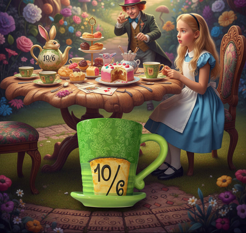 Disney Wonderland TEA, "Mad As A Hatter" The Official Unbirthday Tea Mug 4.5" Tall