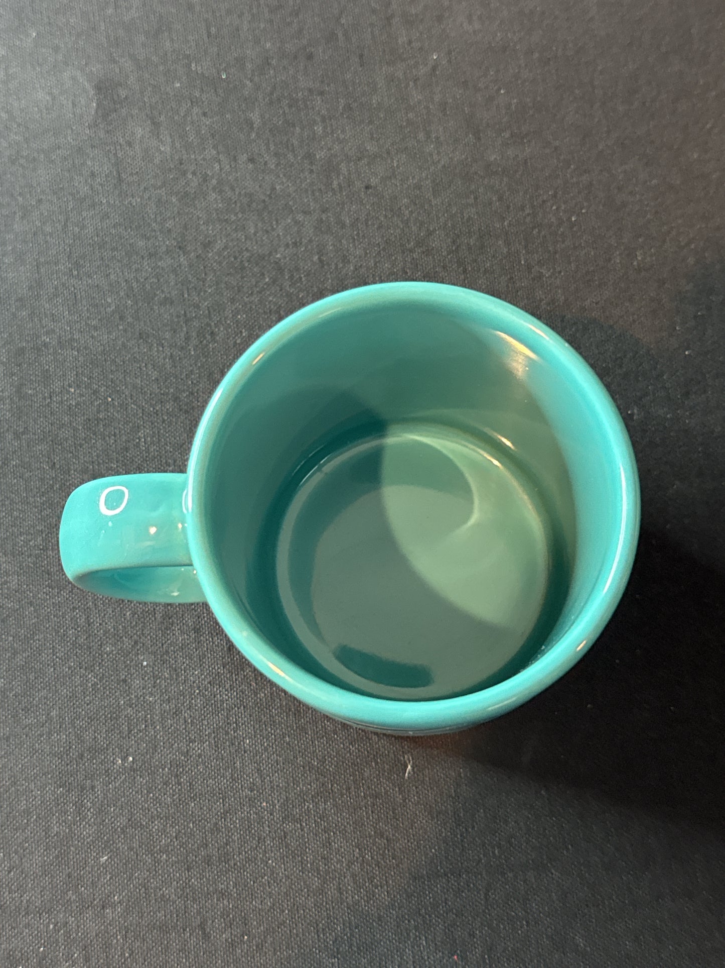 Vintage Waechtersbach Ceramic Coffee Cup Mug Teal Musician 3 7/8" Tall