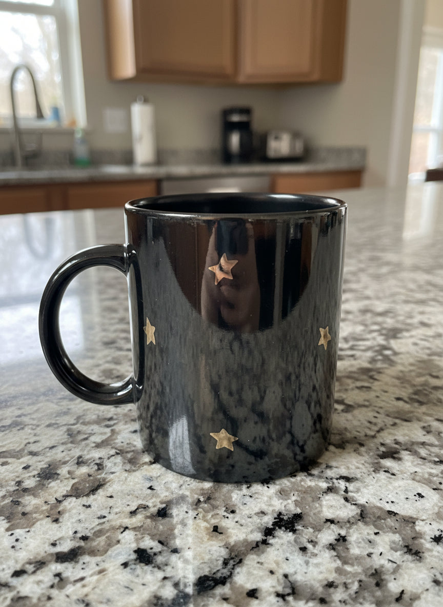 Planet Hollywood Miami Florida Black Coffee Mug Cup 3 5/8" Tall Rare Vintage