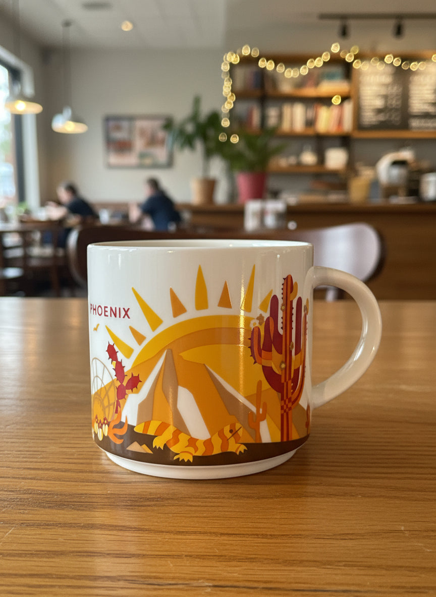 Phoenix, Arizona You Are Here Starbucks Coffee Mug Cup Orange Interior 3.5" Tall 2017