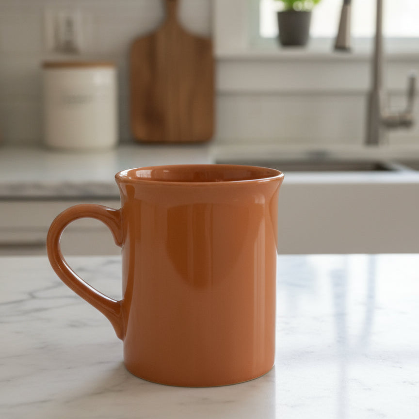 Trueliving Ceramic Coffee Cup Mug Cheetah Brown 14oz 4 1/8" Tall