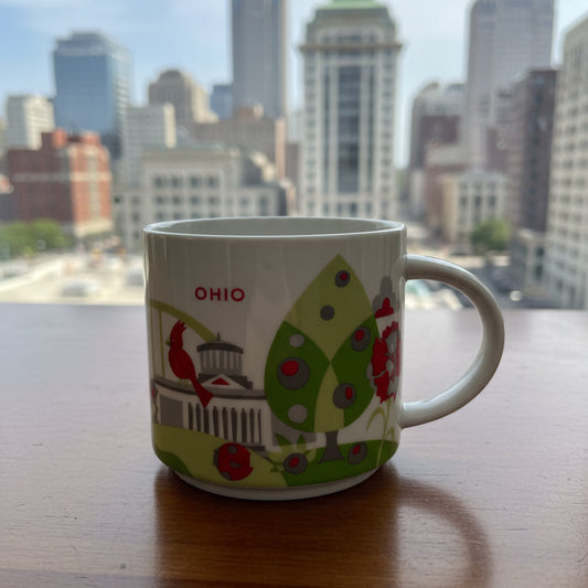 Ohio Starbucks You Are Here Collection 2013 Red Interior 15oz 3.5" Tall