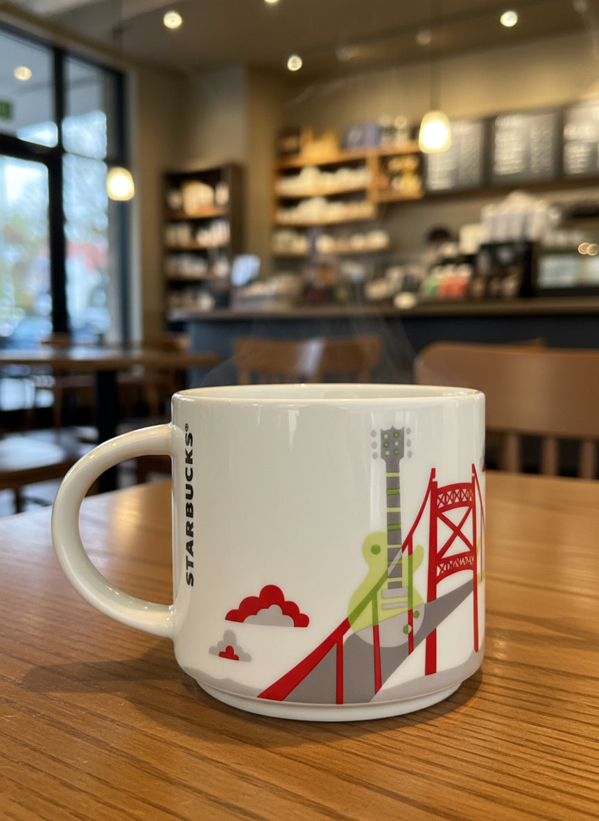 Ohio Starbucks You Are Here Collection 2013 Red Interior 15oz 3.5" Tall