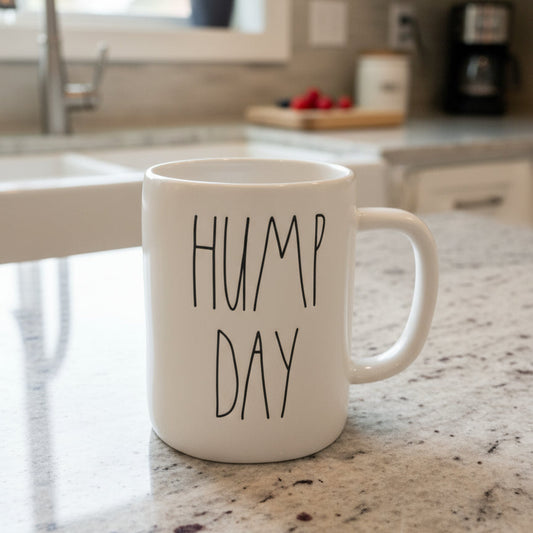 Rae Dunn Hump Day Large Coffee Mug Cup 4.75" Tall Artisan Collection by Magenta