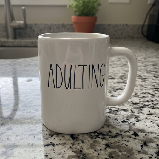 Rae Dunn Adulting Large Coffee Mug Cup 4.75" Tall Artisan Collection by Magenta