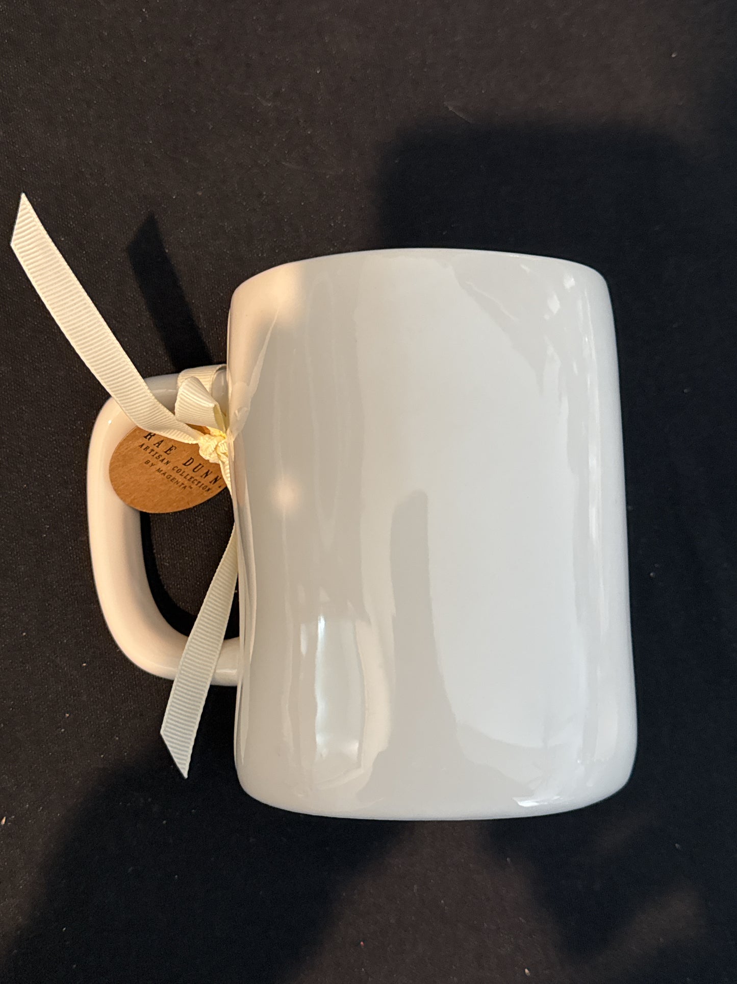 Rae Dunn Let's Stay Home Tall Coffee Mug Cup New with Tags 5" Tall