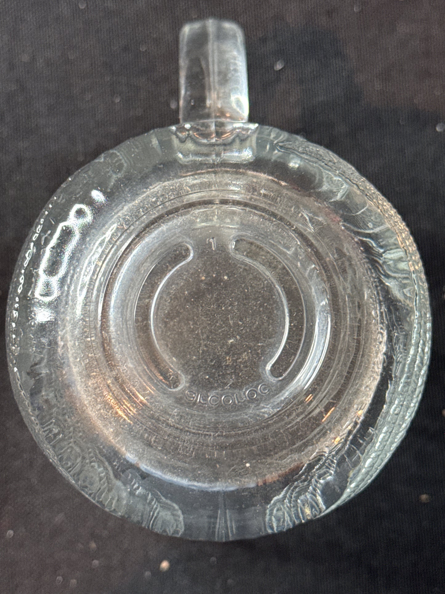 Canterbury 10oz Glass Mug By Arcoroc 4" Tall Floral Design Embossed
