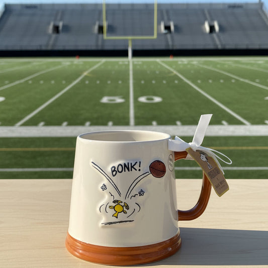 Rae Dunn Peanuts Team Work Woodstock Tall Coffee Mug Cup New with Tags 4 5/8" Tall