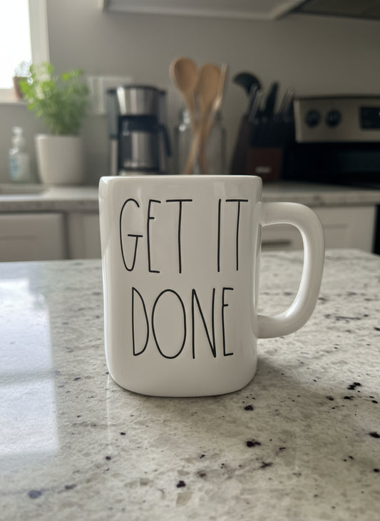 Rae Dunn Get It Done 5" Tall Coffee Cup Mug Artisan Collection by Magenta New