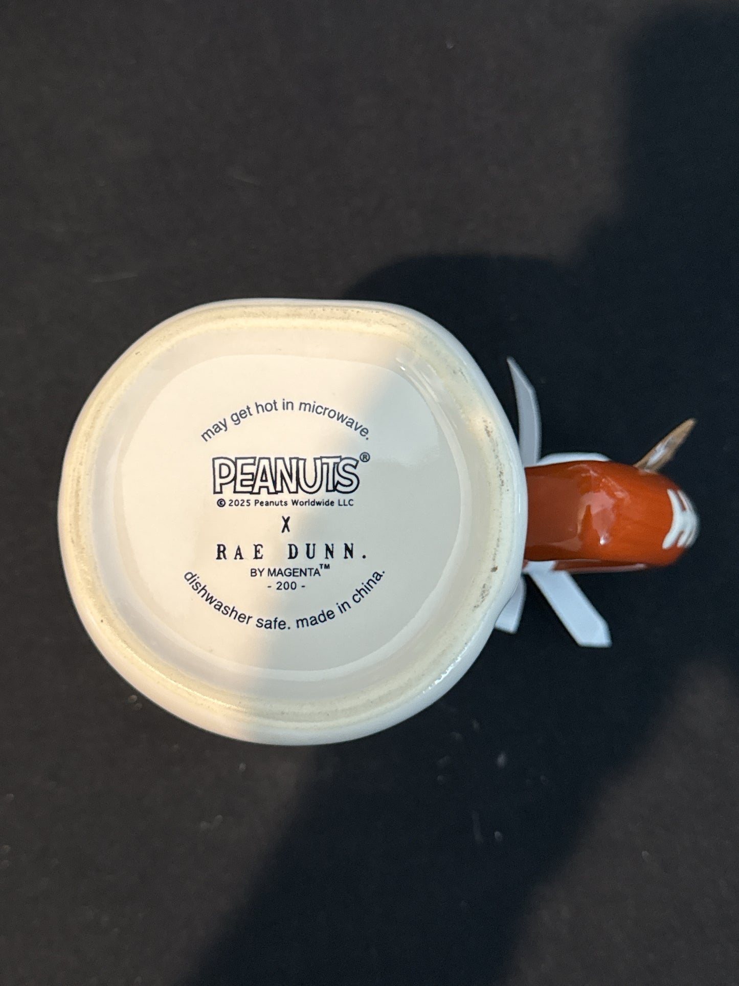 Rae Dunn Peanuts Football Season 4 7/8" Tall Coffee Cup Mug Red Interior New