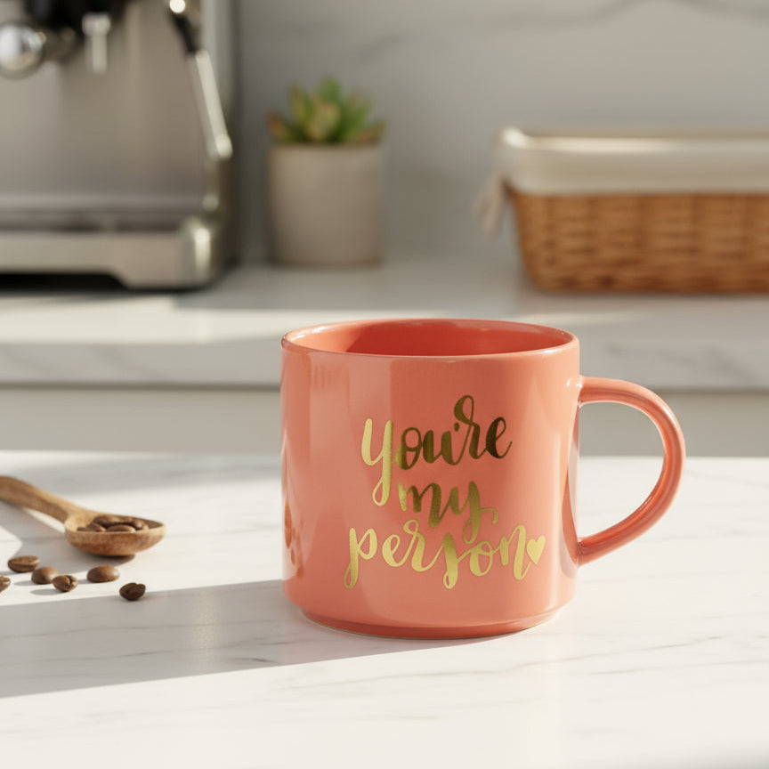 Threshold "You're My Person" Orange/Peach Coffee Mug Cup 3.5" Tall New