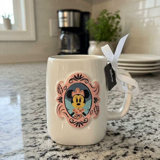 Rae Dunn Disney Minnie Mouse Happy Haunting 4.75" Tall Pink Interior New Coffee Cup Mug
