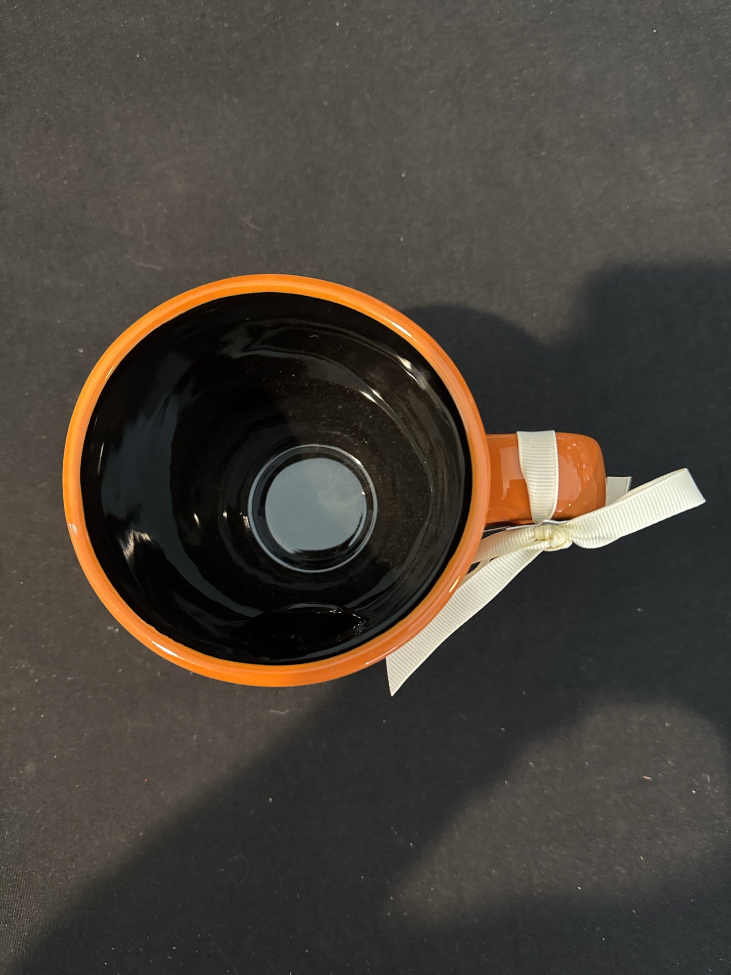 Rae Dunn Bat To The Bone Orange Black Footed Coffee Cup Mug New 5 1/8" Tall