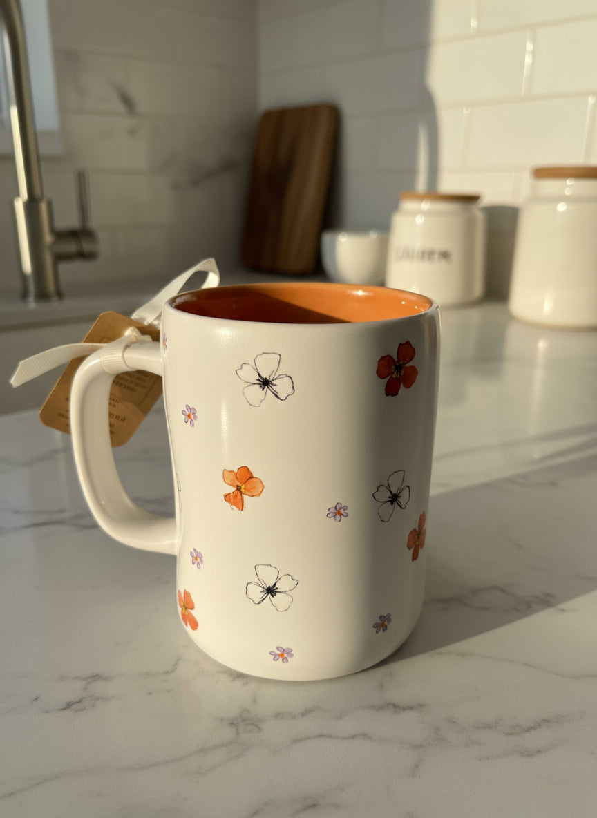 Rae Dunn Walk In Faith Large Coffee Cup Mug Artisan Collection by Magenta 4.75" Tall New