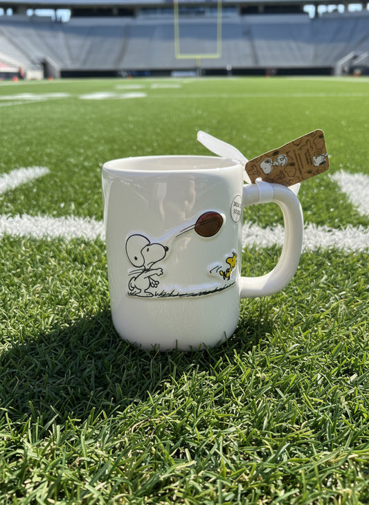 Peanuts Snoopy Woodstock Rae Dunn Coffee Cup Mug Blue Interior New 5" Tall