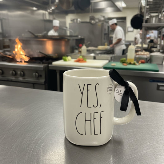 Rae Dunn Yes Chef Large Coffee Cup Mug Artisan Collection by Magenta 4 7/8" Tall New