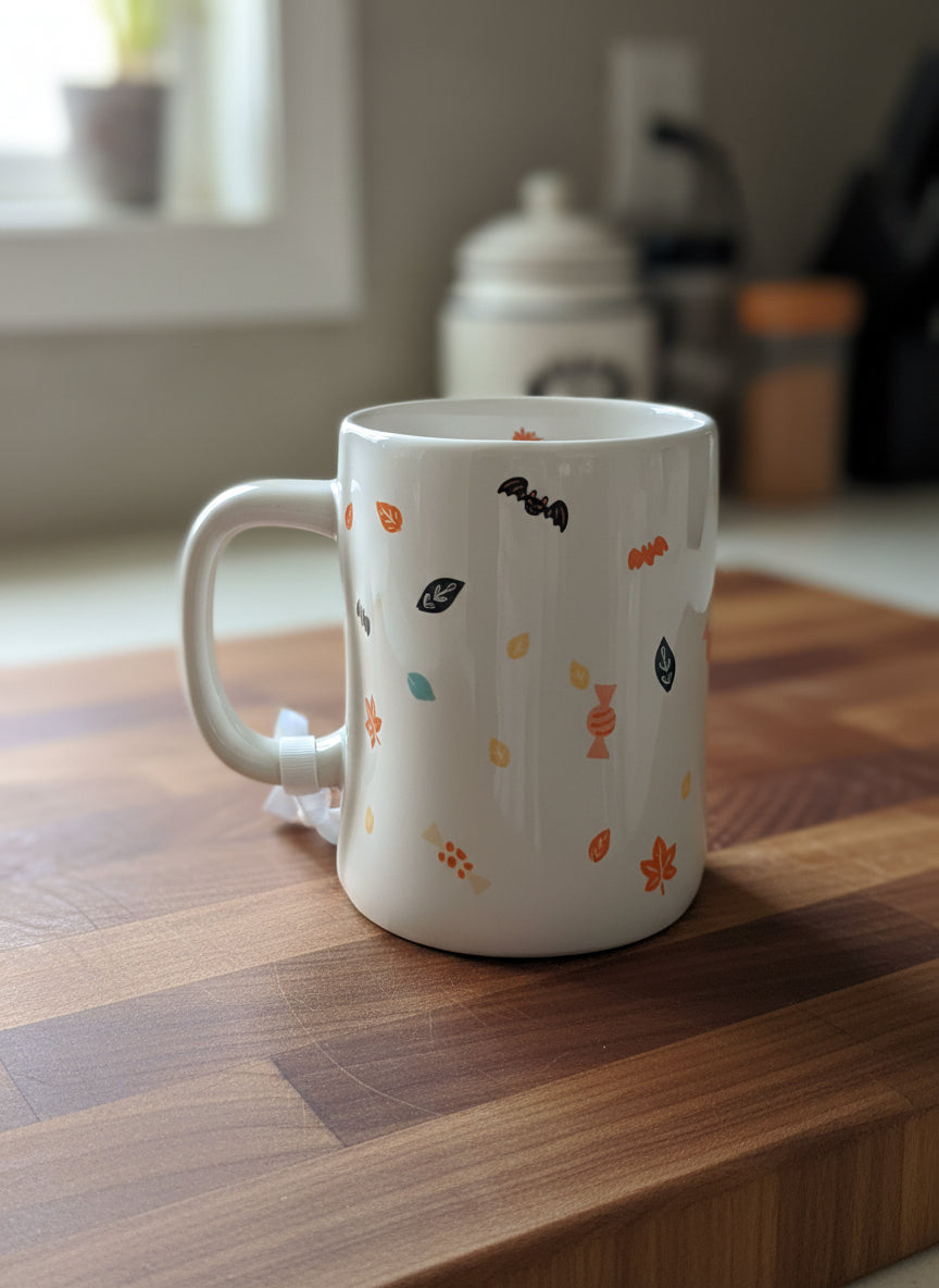 Rae Dunn Disney Pluto Frightful Fun Halloween 4.75" Tall Pink Interior New Coffee Cup Mug