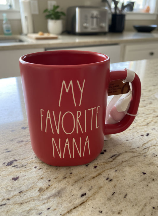 Rae Dunn Be My Favorite Nana Coffee Mug Cup 5" Tall Artisan Collection by Magenta New