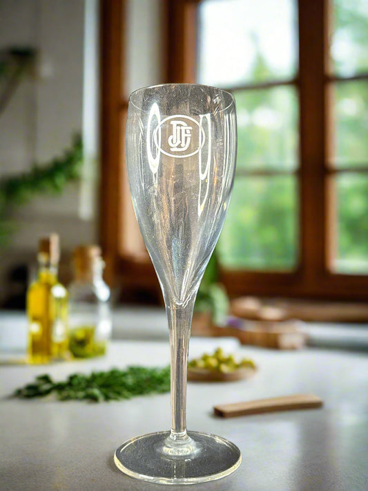 Champagne Glass from France JFD Vineyard in Champagne France 7 3/8" Tall