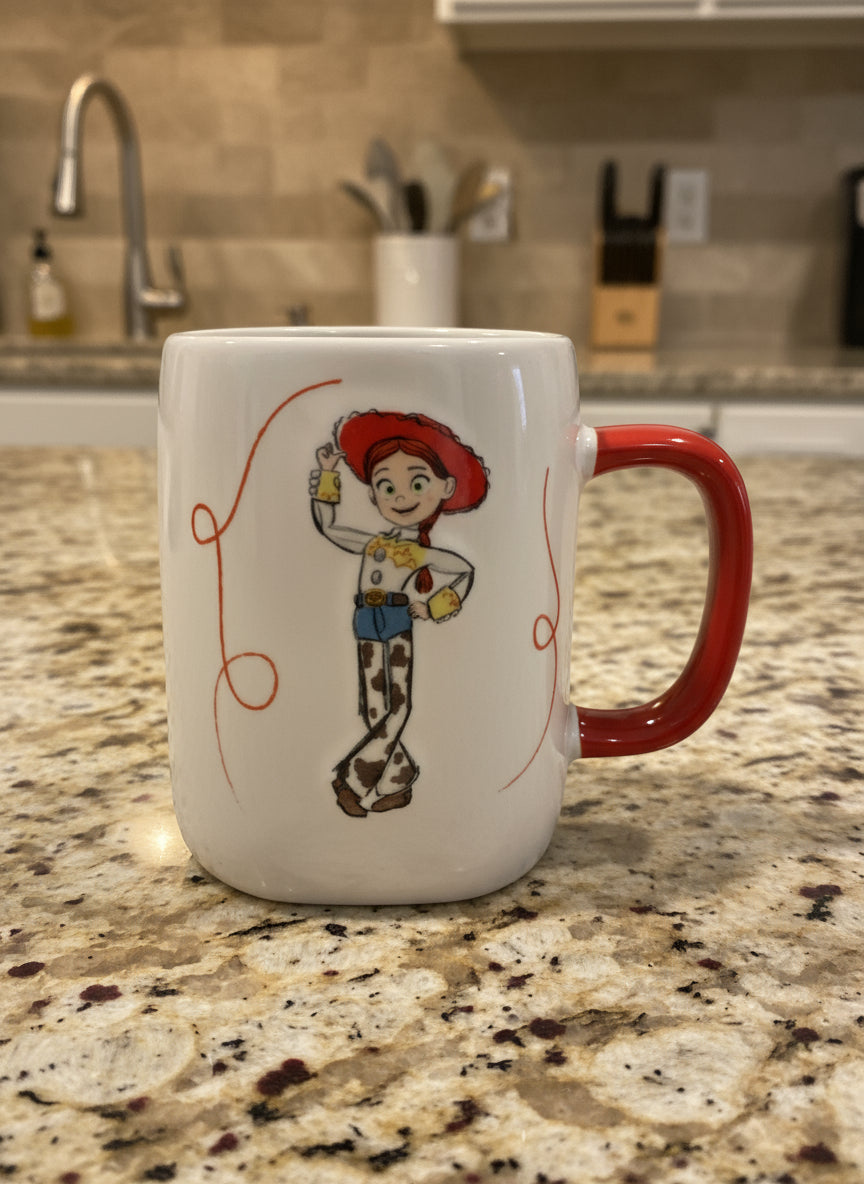 Rae Dunn Toy Story Jesse Coffee Mug Cup Pixar Yee Haw! 4 7/8" Tall New Red Handle