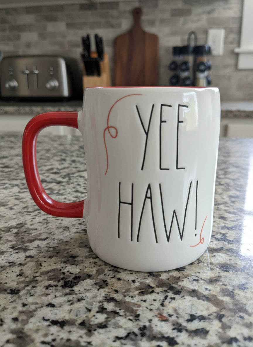 Rae Dunn Toy Story Jesse Coffee Mug Cup Pixar Yee Haw! 4 7/8" Tall New Red Handle