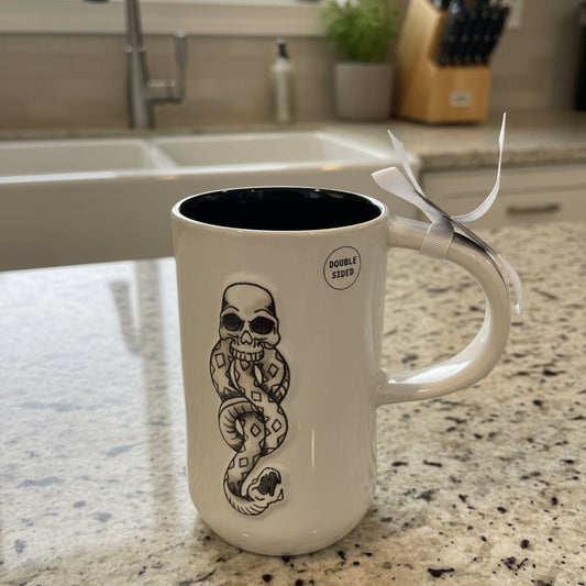 Rae Dunn The Dark Mark Harry Potter Tall 5.75" Black Interior New Coffee Cup Mug