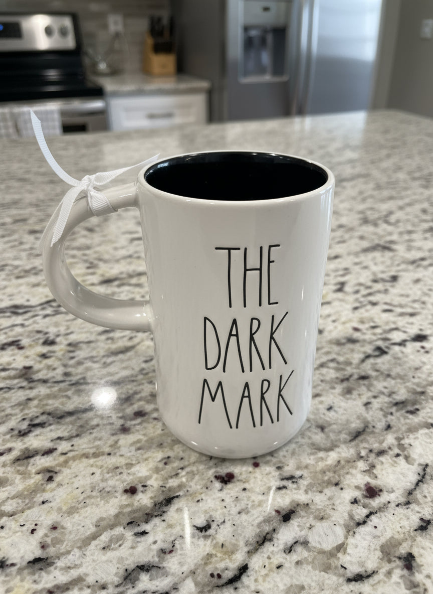 Rae Dunn The Dark Mark Harry Potter Tall 5.75" Black Interior New Coffee Cup Mug