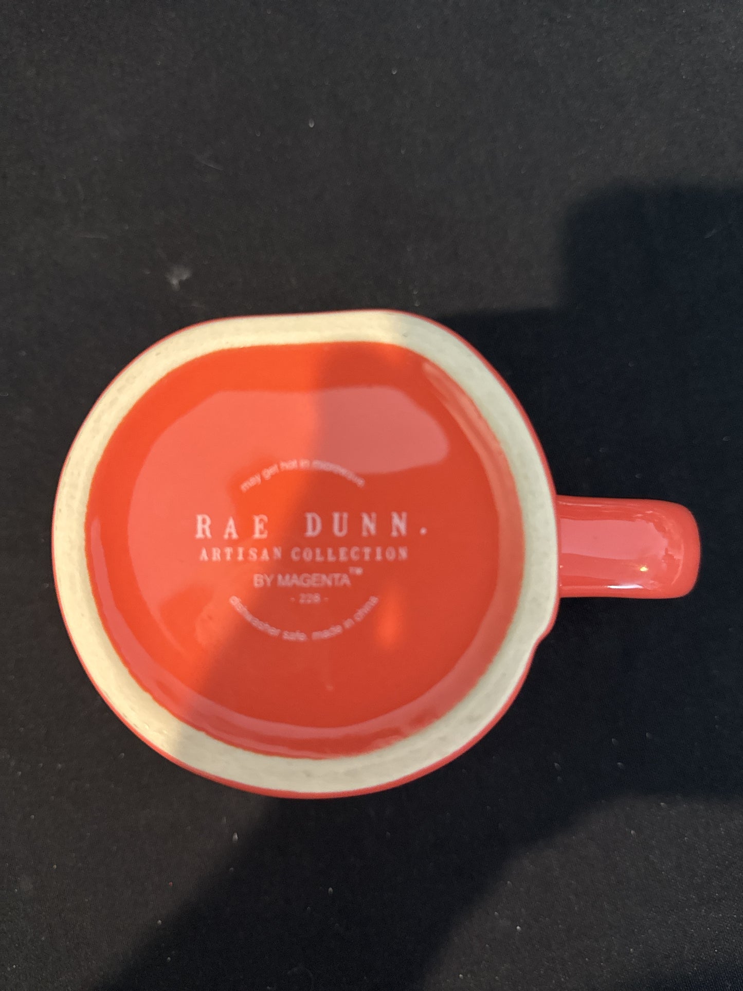 Rae Dunn Orange HELLO SUMMER Large Coffee Cup Mug 4.75" Tall Artisan Collection Magenta New