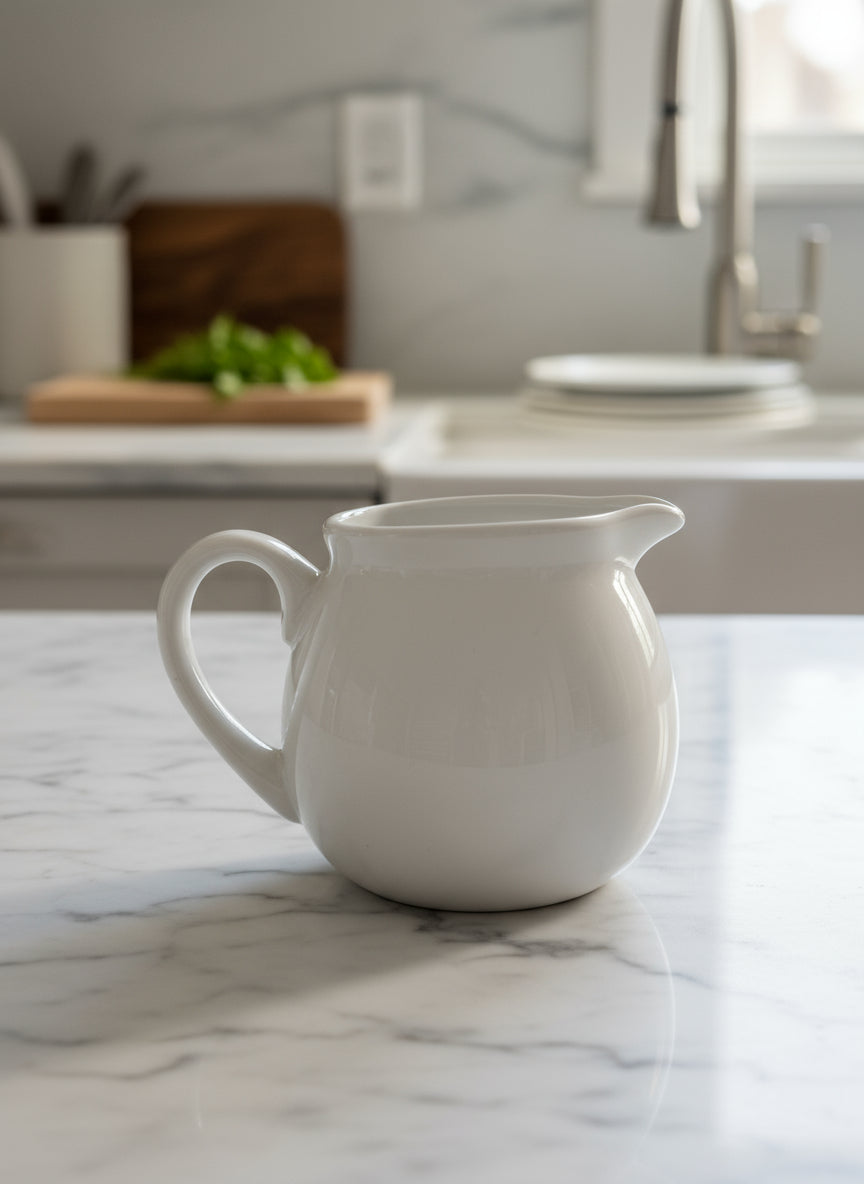 Rae Dunn POUR Milk Creamer Pitcher Artisan Collection by Magenta 3.75" Tall