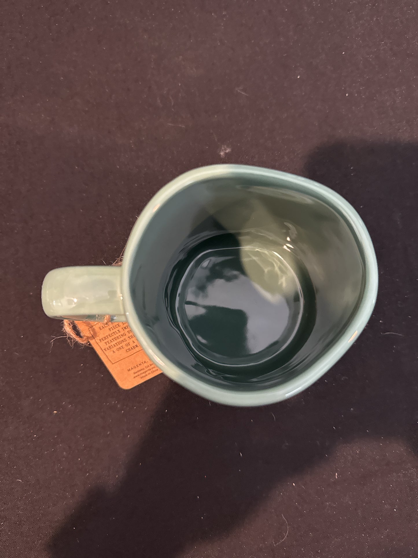 Rae Dunn Harvest Blessings Green Blue Coffee Mug Cup 4 7/8" Tall New Artisan Collection