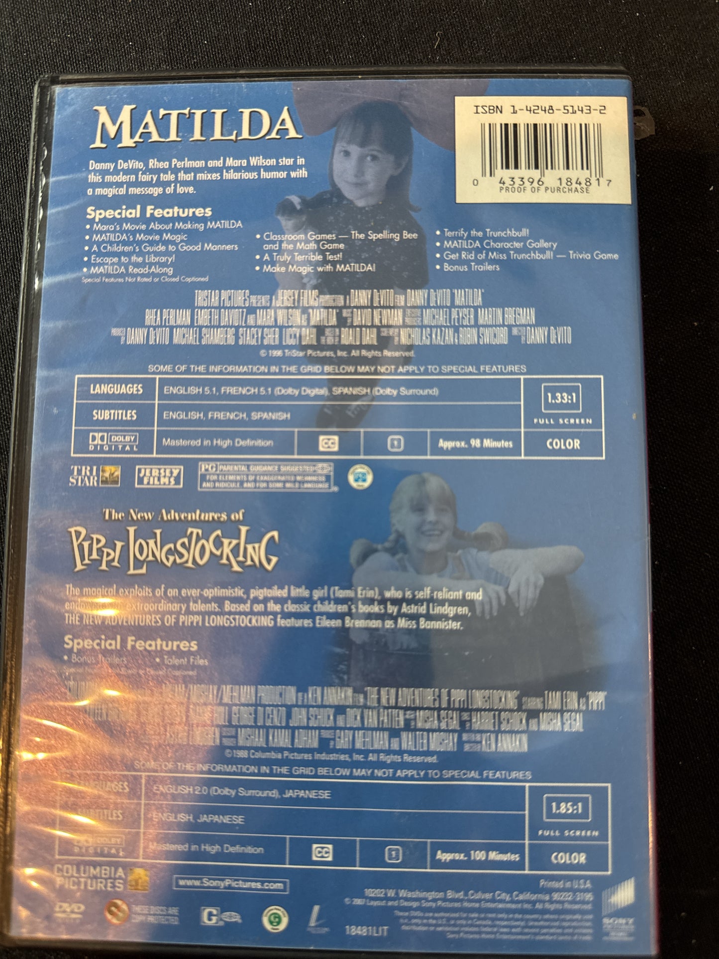 Double Feature Matilda and Pippi Longstocking DVDs