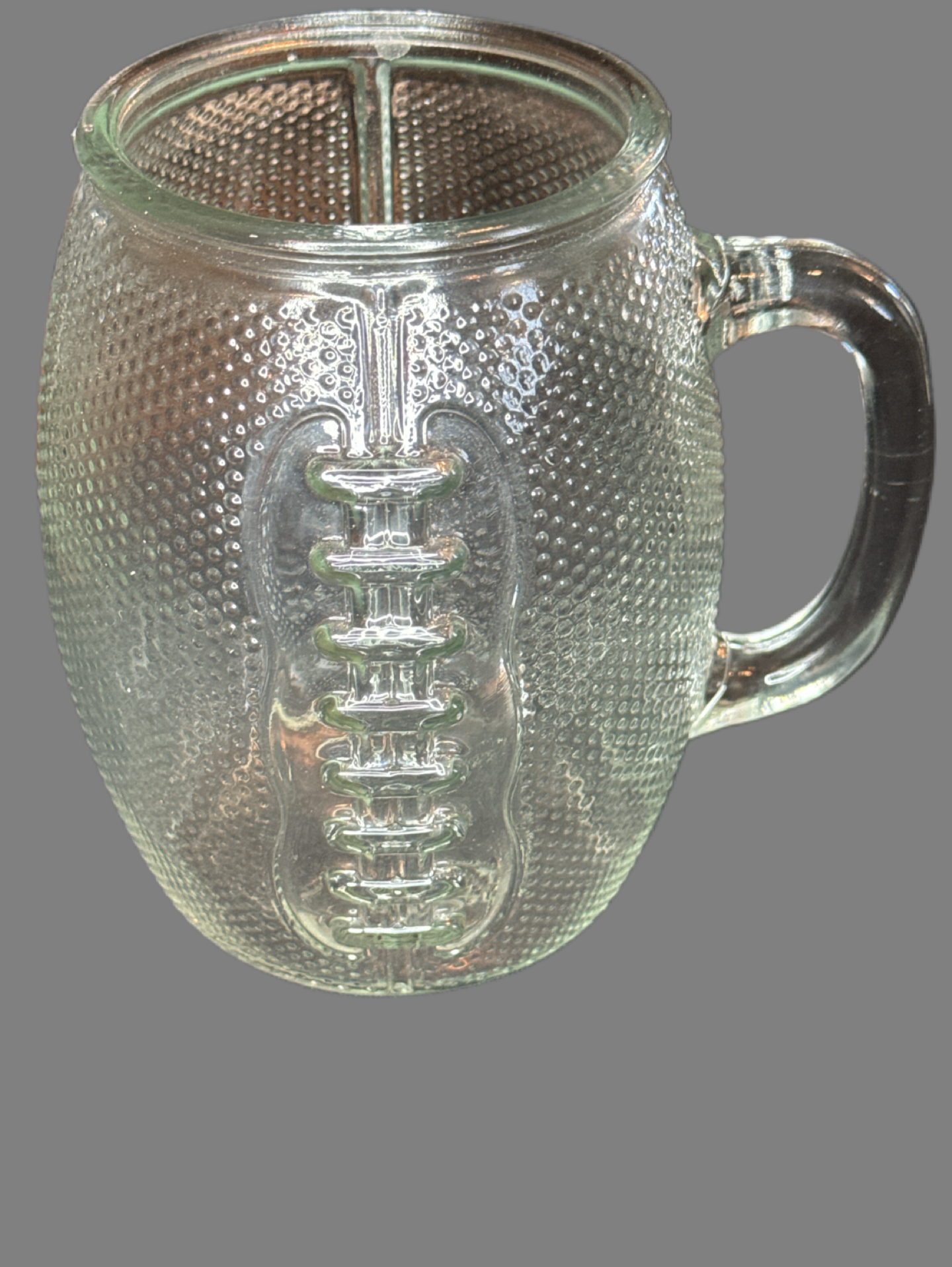 Large Football Shaped Mug - Clear Textured 40oz