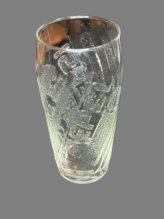 Vintage 1990's Pepsi Soda Pop Drinking Glass Embossed Raised Lettering