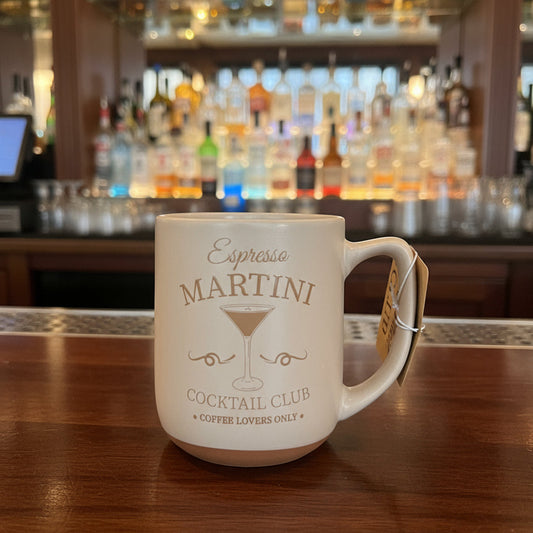 Sunday Morning Ceramics Espresso Martini Cocktail Club Coffee Cup Mug 4.25" Tall New