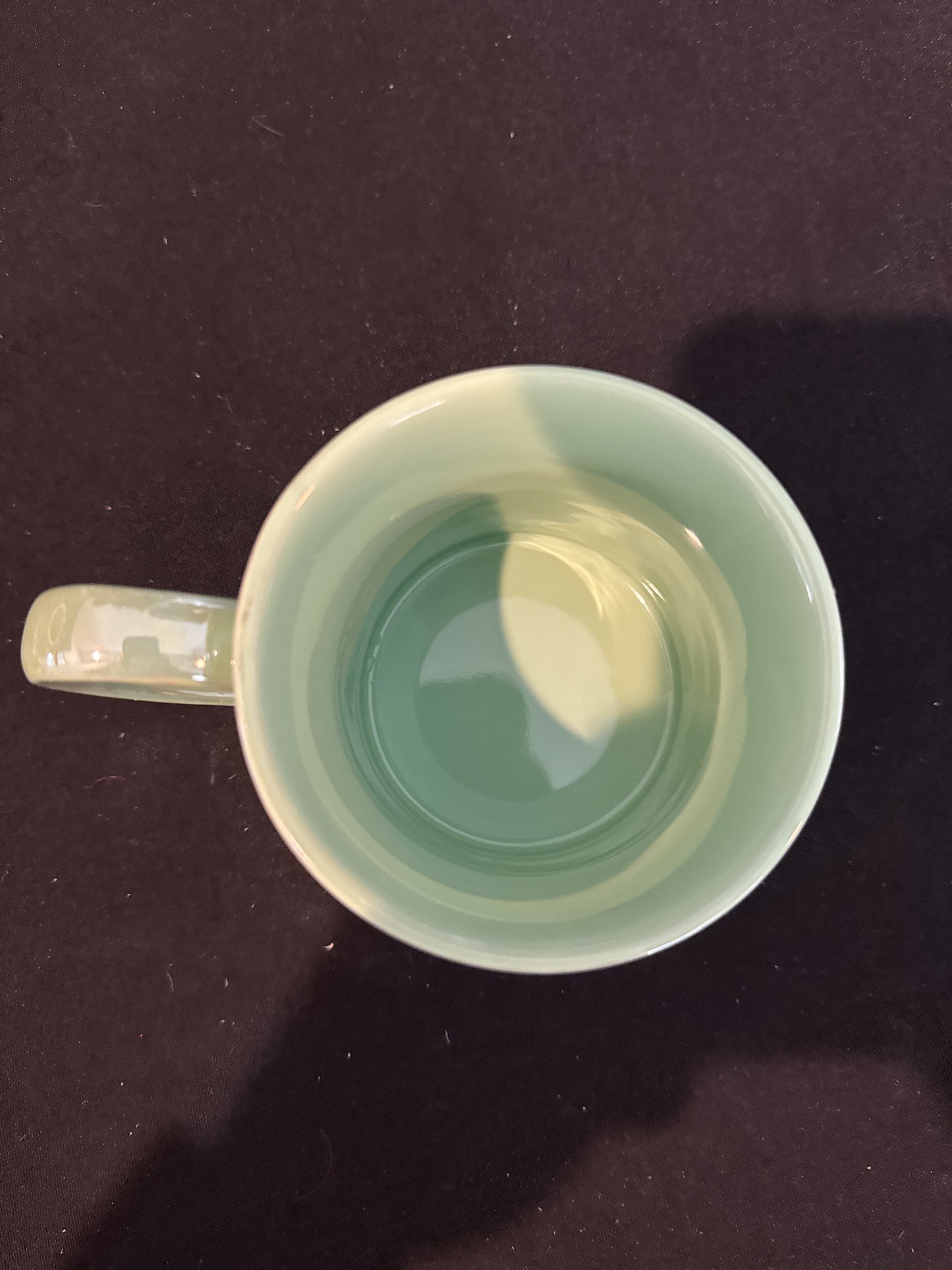 Pearl Iridescent Soft Green Mermaid Material Coffee Cup Mug 16oz 4 1/8" Tall New