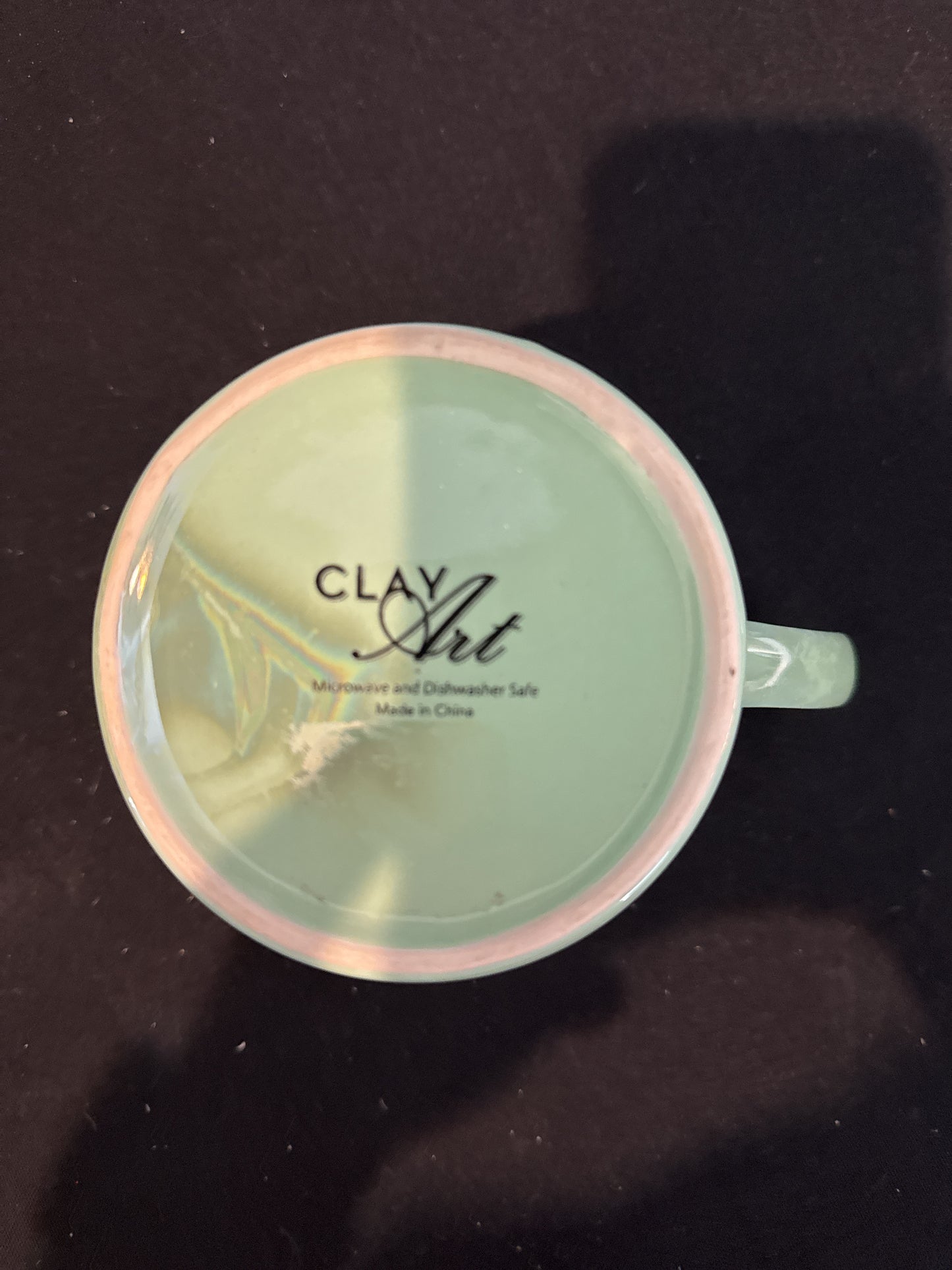 Pearl Iridescent Soft Green Mermaid Material Coffee Cup Mug 16oz 4 1/8" Tall New