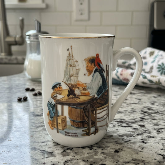 Norman Rockwell For A Good Boy Rockwell Museum 1982 Coffee Mug Cup 4 1/8" Tall