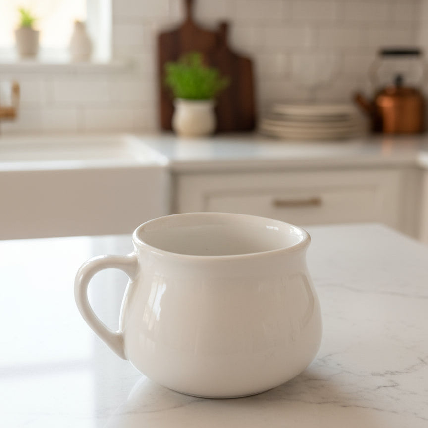 Vintage 1970s Cream Of Mushroom Soup Recipe Ceramic Bowl Mug Cup 3.25" Tall