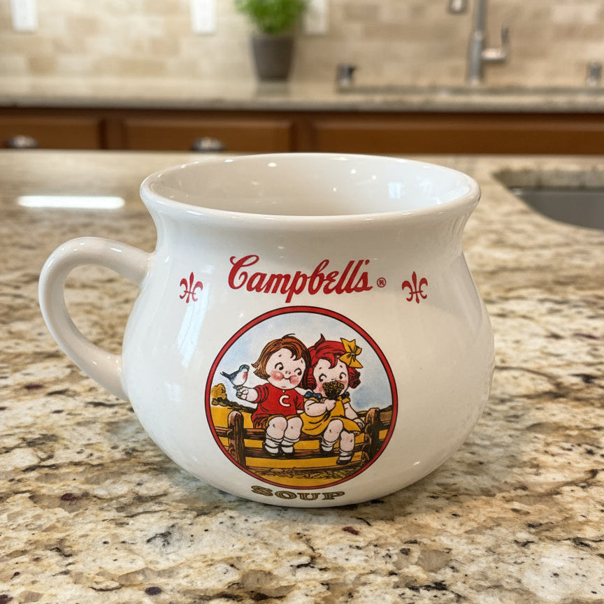 Vintage Campbell Soup Mug Cup Bowl Rare 2000 4" Tall and 4.5" Across at Rim