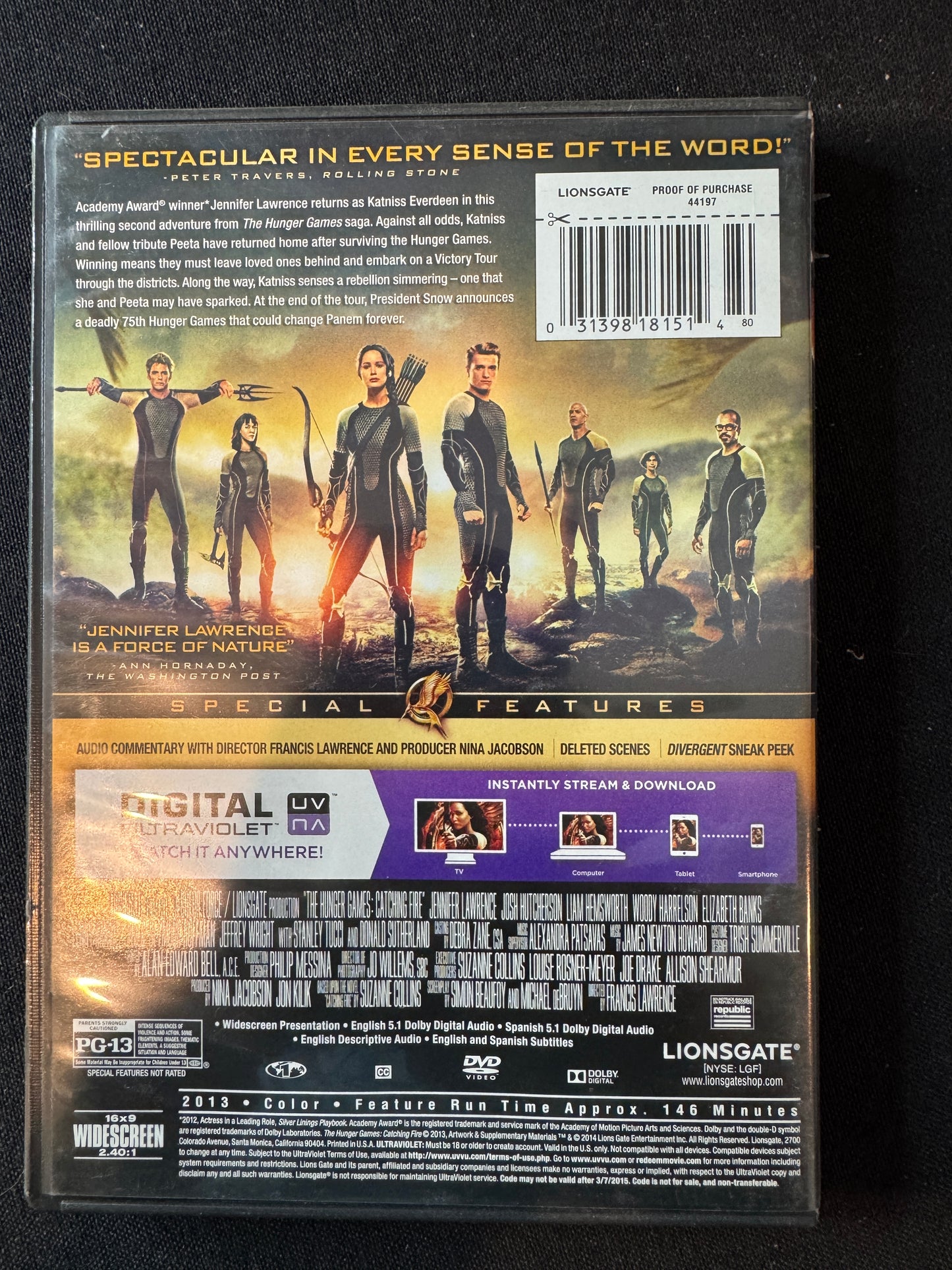The Hunger Games Catching Fire DVD