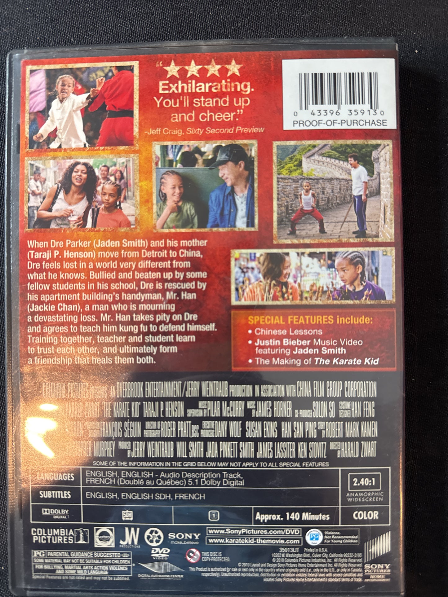 The Karate Kid Jaden Smith DVD