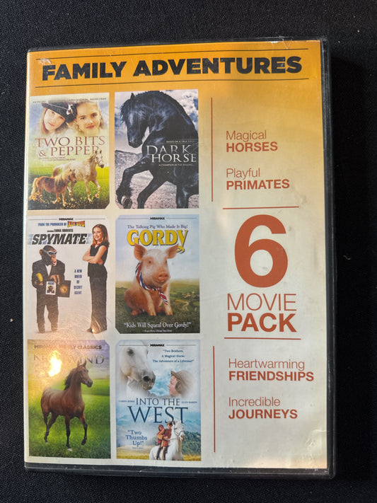 Family Adventures DVDs 6 Movie Pack Two Bits & Pepper, Dark Horse, Spymate, Gordy