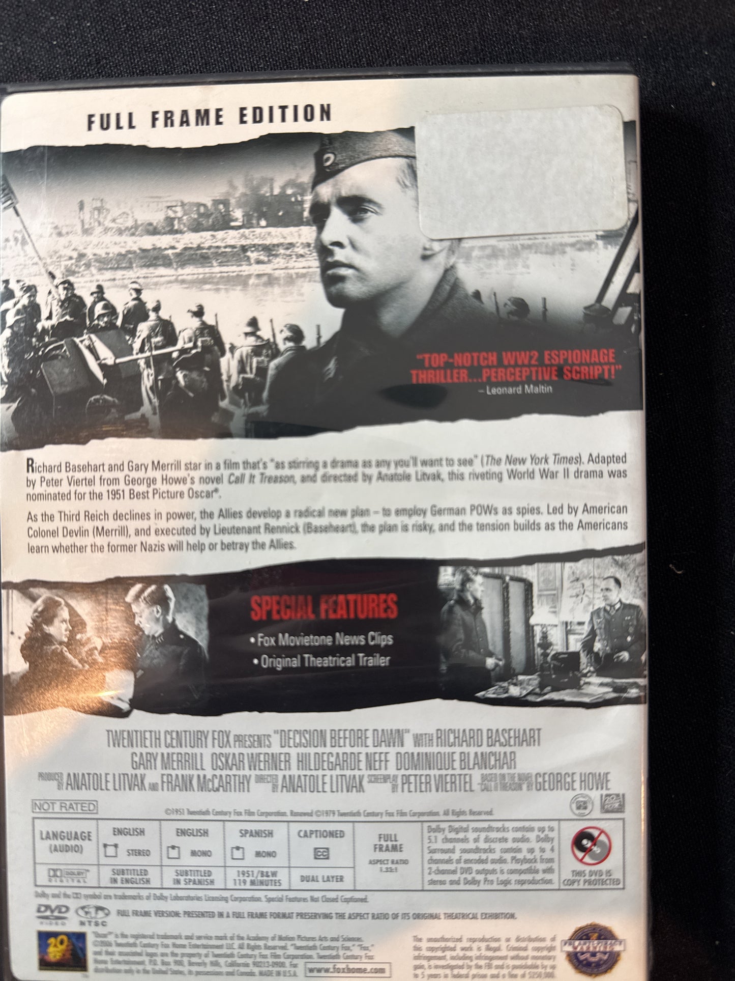 Decision Before Dawn DVD