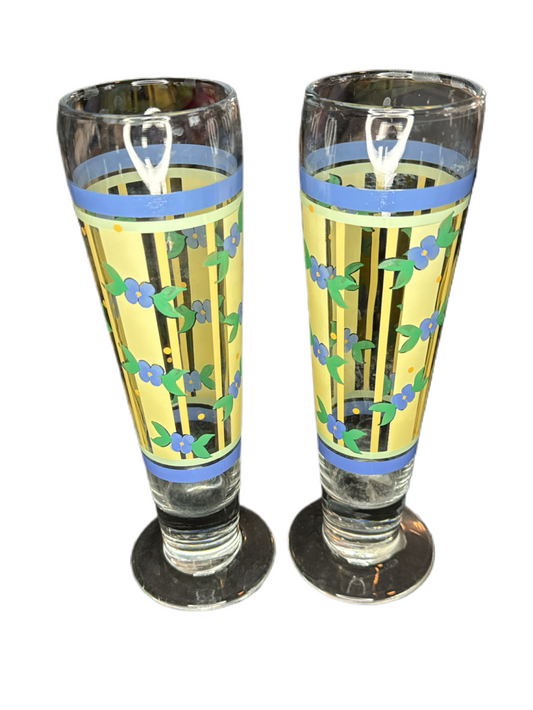 Pair of Pfaltzgraff Pilsner Glasses 14oz Summer Breeze