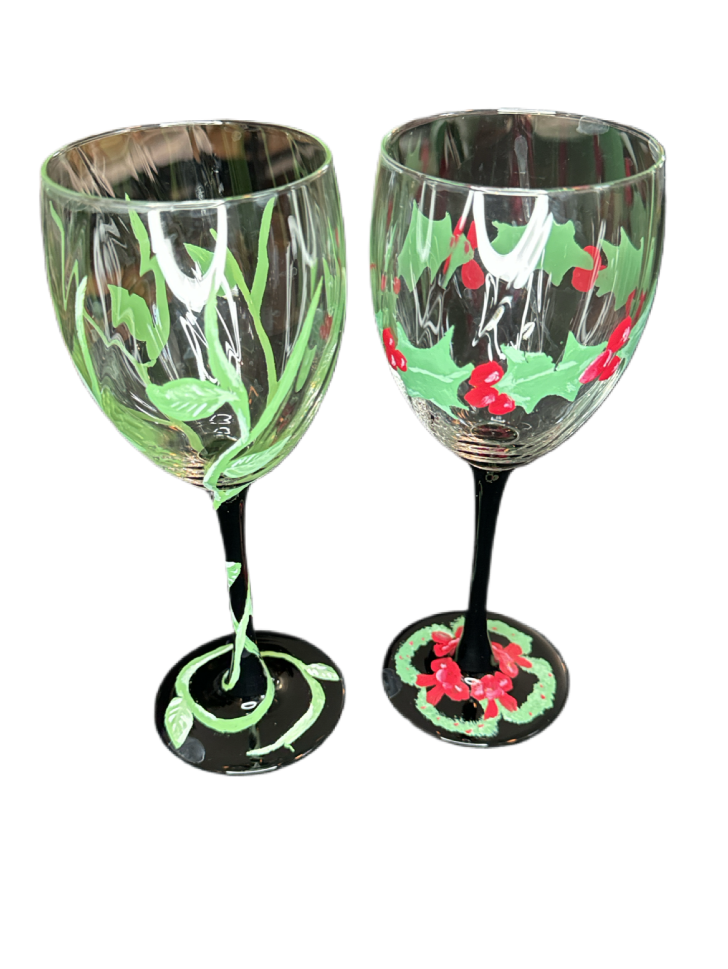 Pair of Hand Painted Wine Glasses 8oz