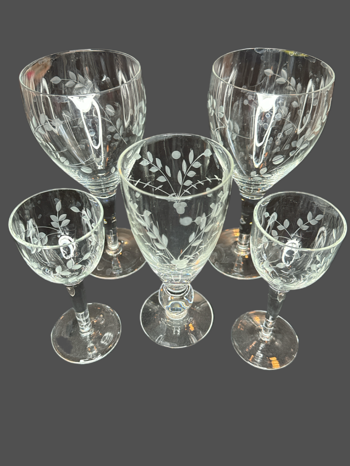 Vintage Colony Claridge Pattern Glassware Set of 5 Different Types ...