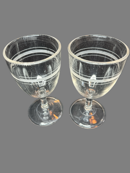 Pair of Bar Glasses Wine Glasses 6"